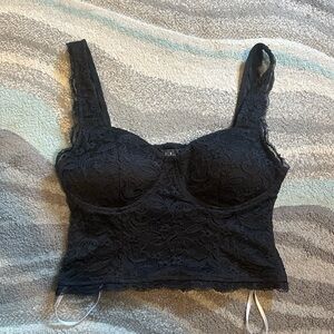 Lulu's Black Lace Tank Top